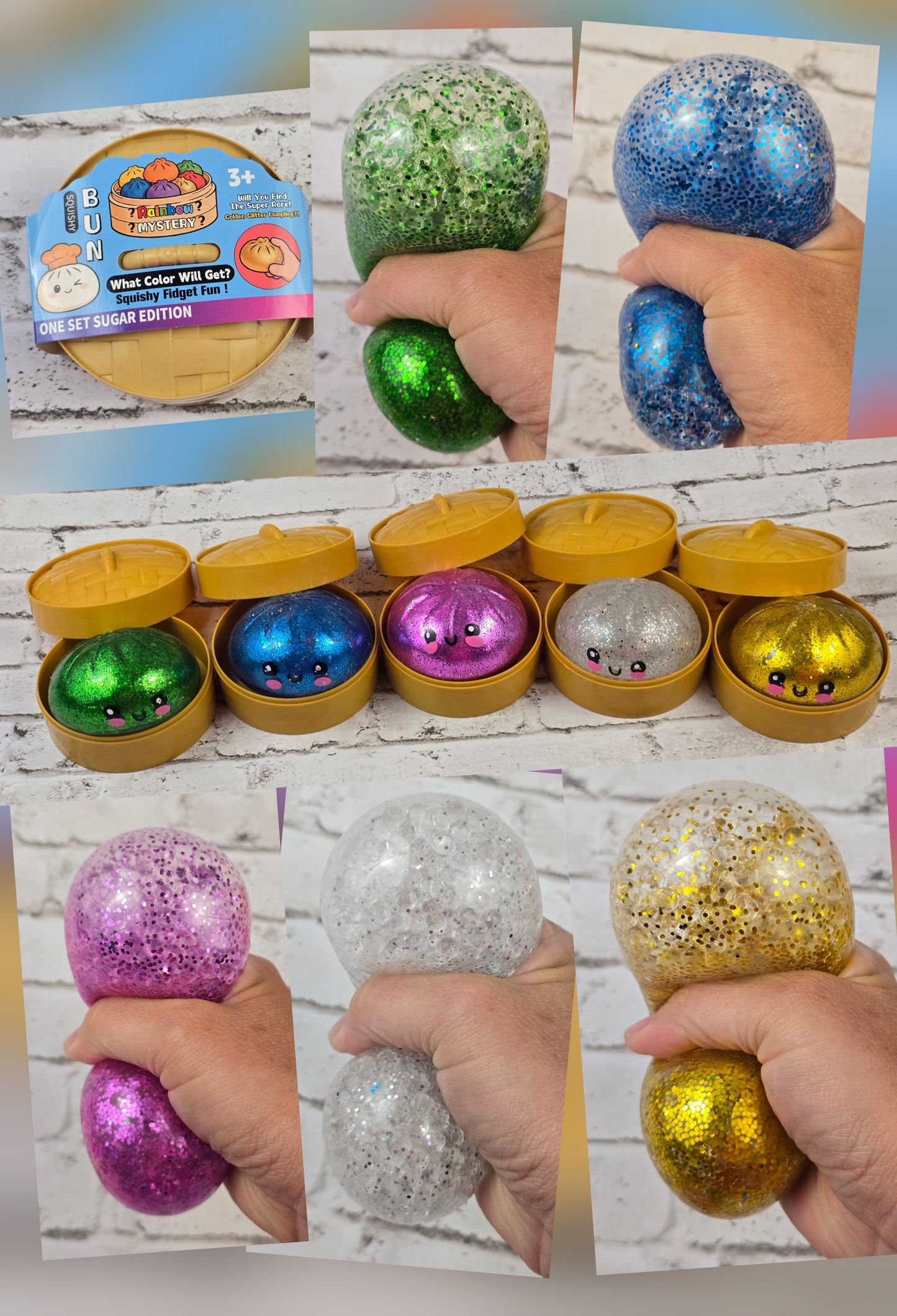 Glitter Bead Dumpling with Mini Steamer Case (G3) - Multiple Colors Available