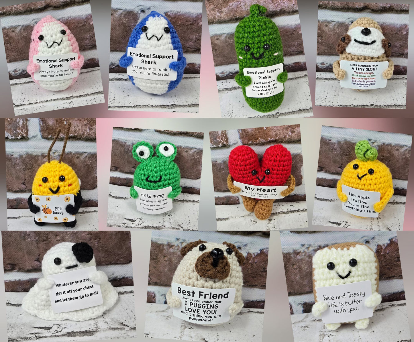 Crochet Support Pals – Tiny Encouragers with Big Heart - Multiple Designs Available
