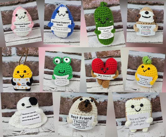 Crochet Support Pals – Tiny Encouragers with Big Heart - Multiple Designs Available