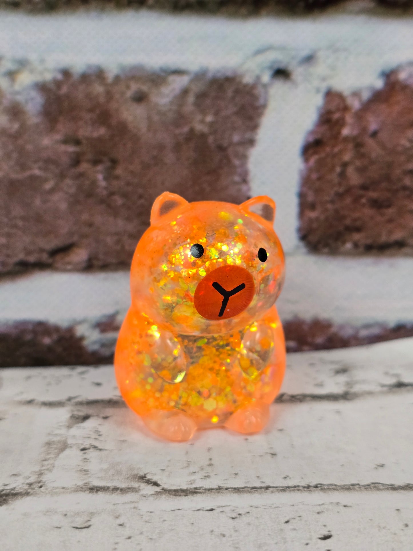 Glitter Capybara Squishies – Mini 2" x 1" Slow‑Rise Maltose – 4 Sparkling Colors