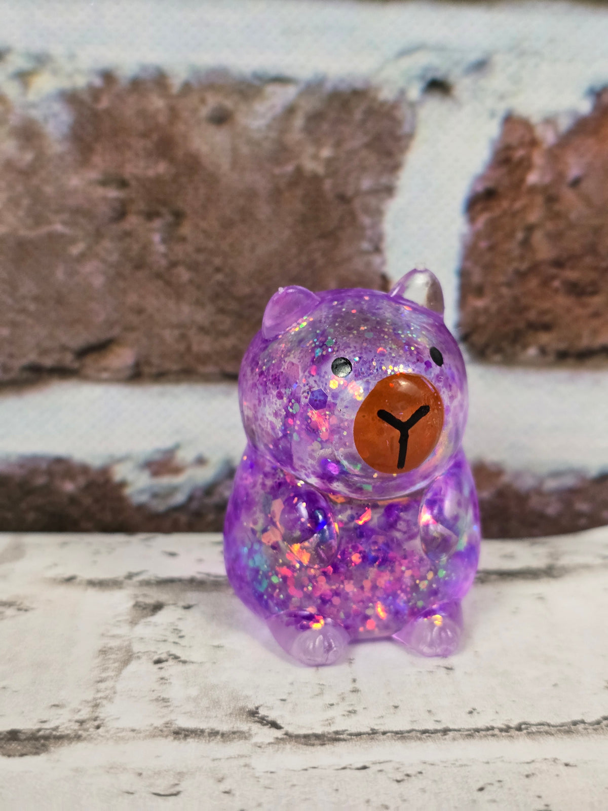 Glitter Capybara Squishies – Mini 2" x 1" Slow‑Rise Maltose – 4 Sparkling Colors