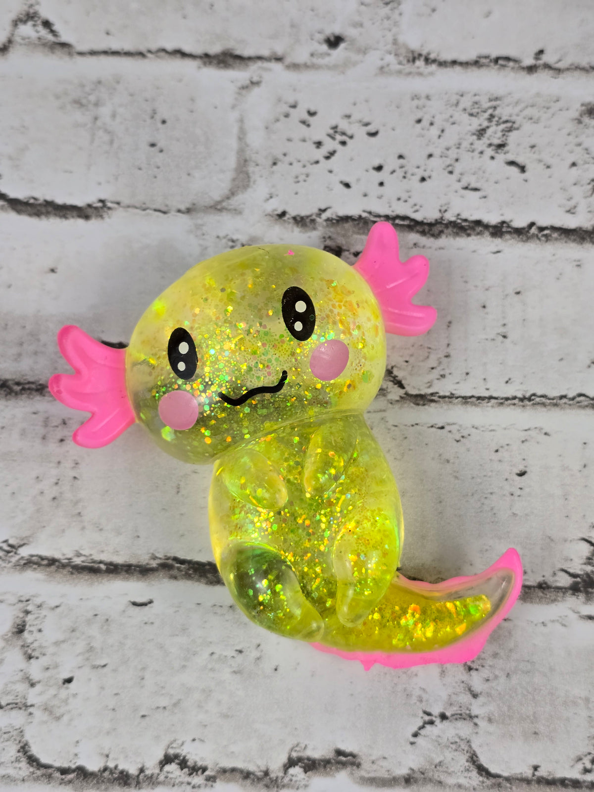 Glitter Axolotl Squishies – Slow‑Release Maltose – 4 Sparkling Colors