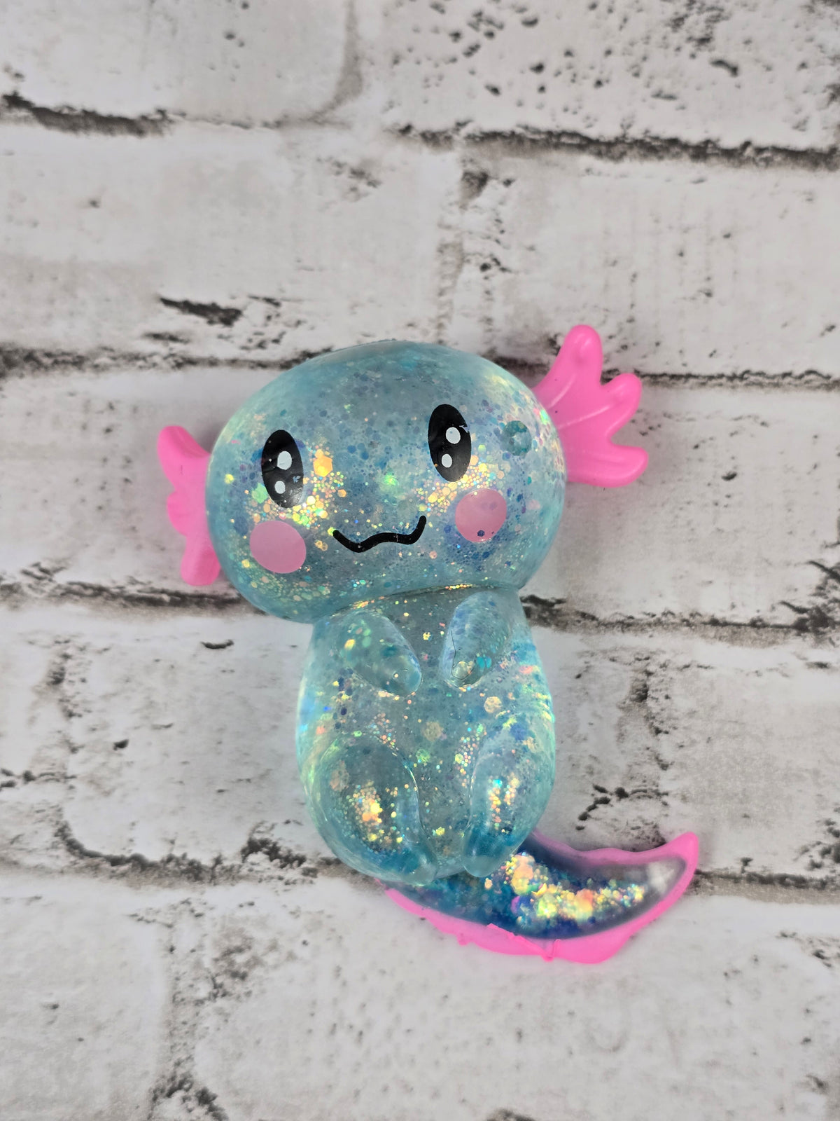 Glitter Axolotl Squishies – Slow‑Release Maltose – 4 Sparkling Colors