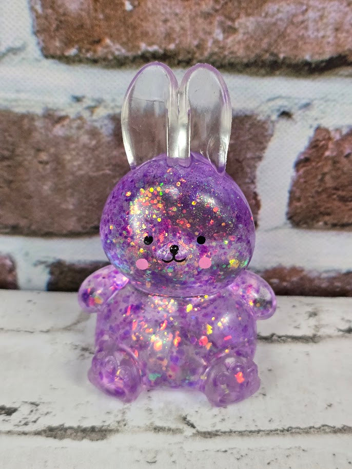 Glitter Bunny Squishies – Slow‑Release Maltose – 5 Sparkling Colors