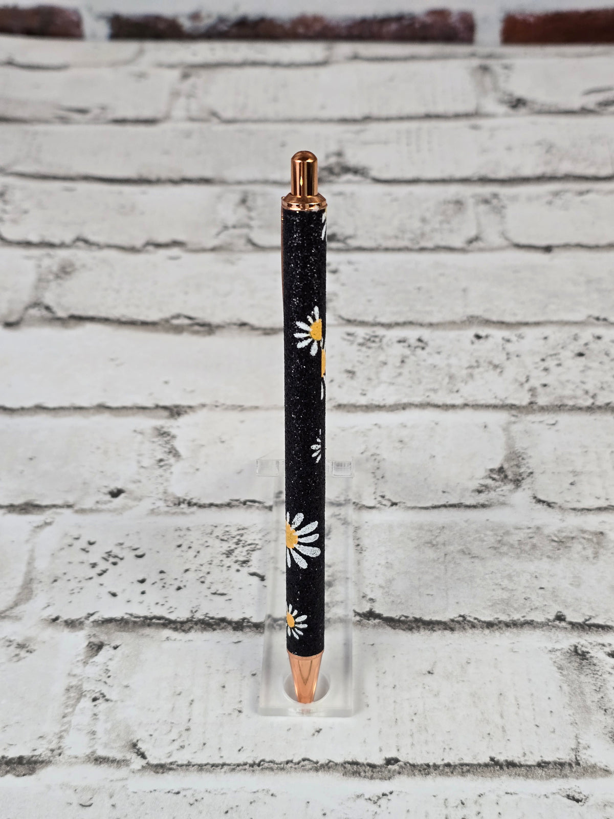 Glitter Daisy Metal Retractable Ballpoint Pens – Multiple Options Available