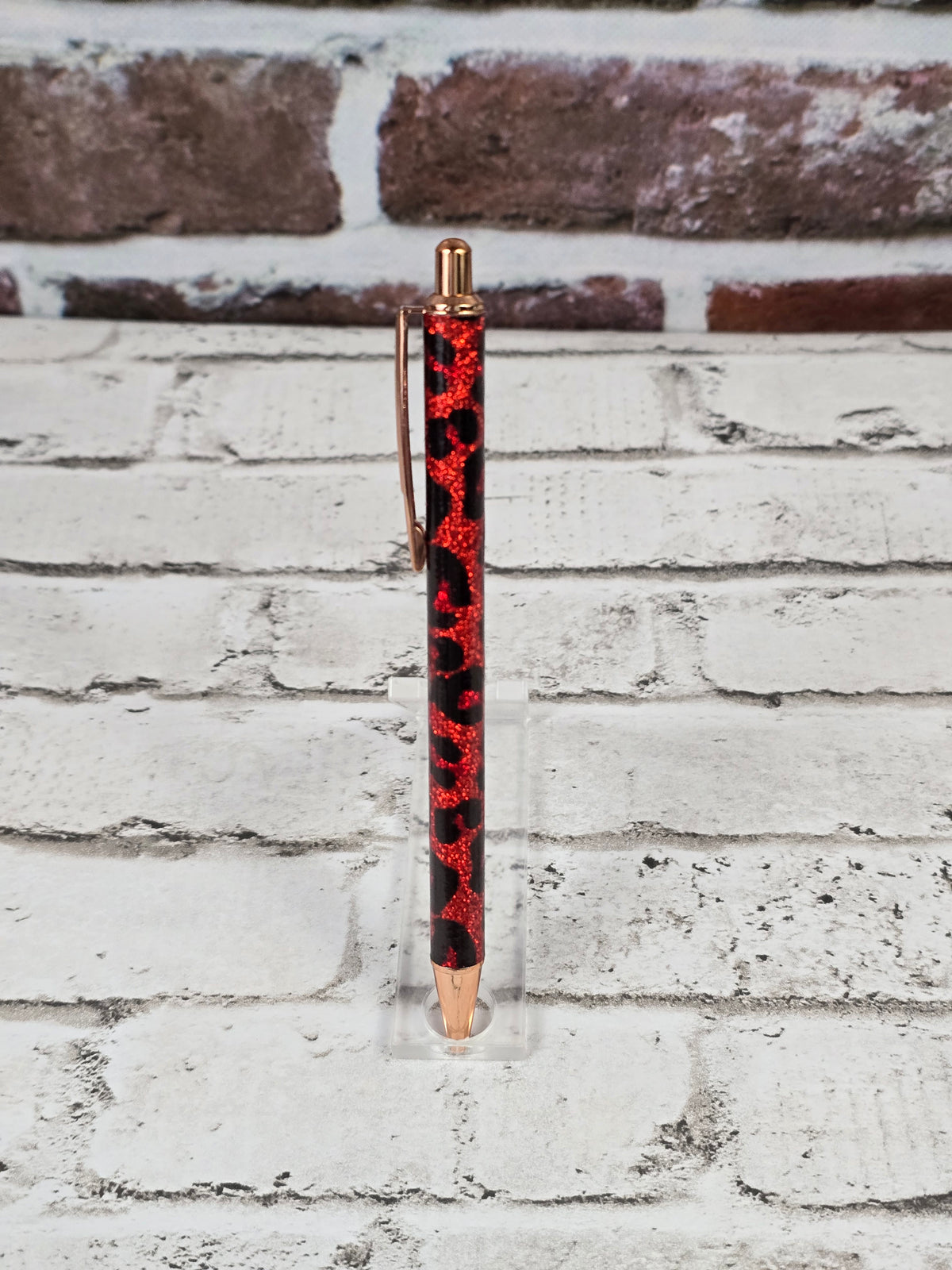 Leopard Glitter Retractable Metal Pens - Multiple Options Available