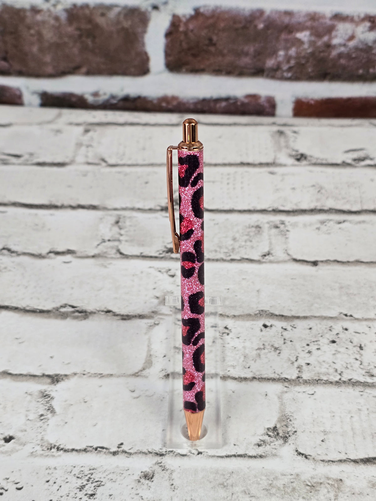 Leopard Glitter Retractable Metal Pens - Multiple Options Available