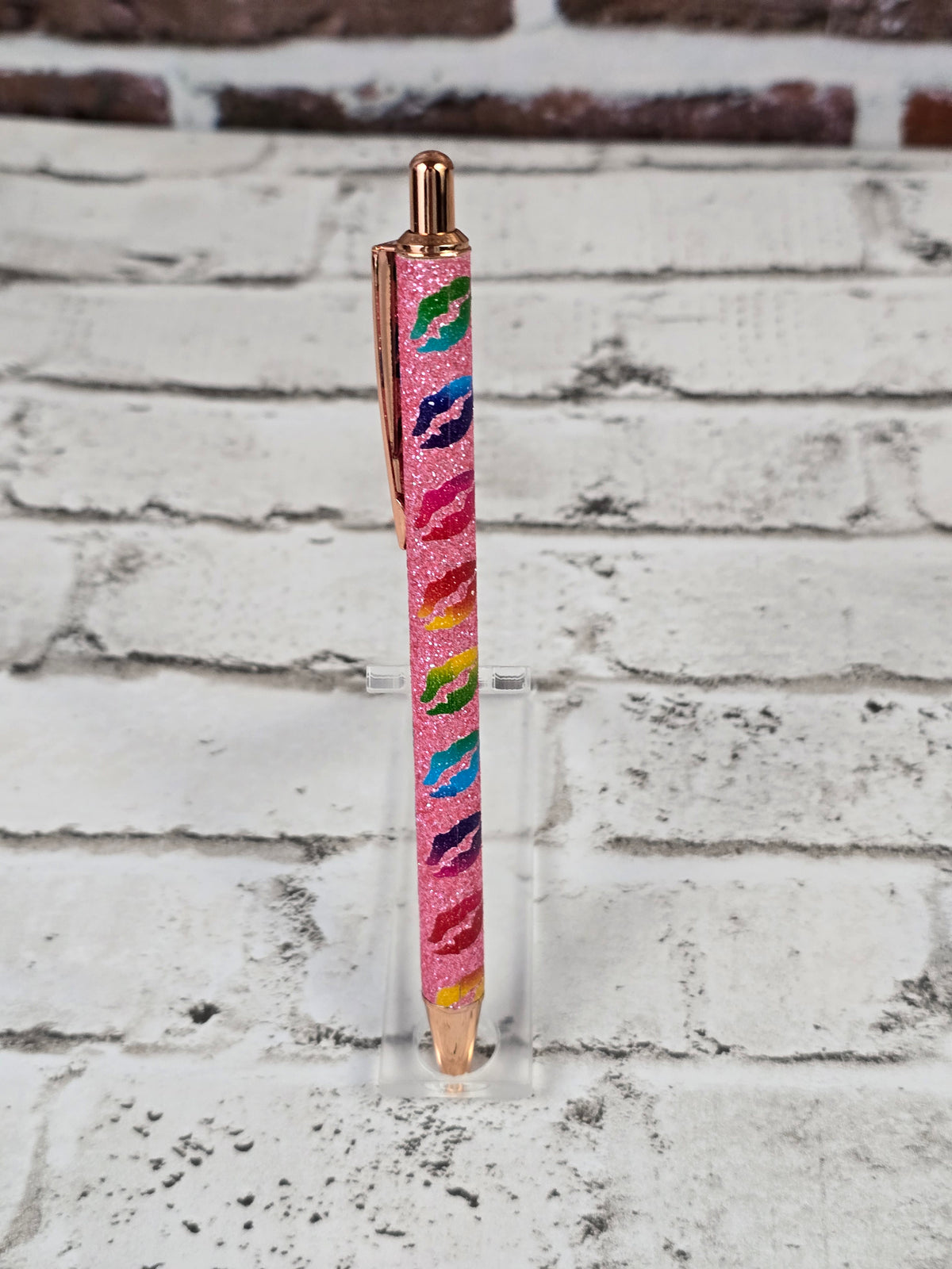 Lips Glitter Retractable Metal Pens - Multiple Options Available
