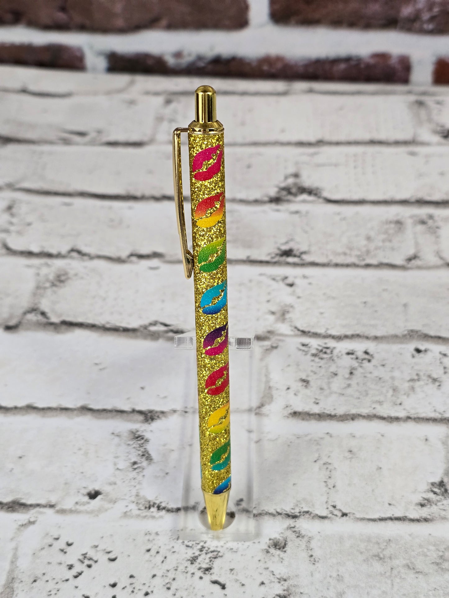 Lips Glitter Retractable Metal Pens - Multiple Options Available