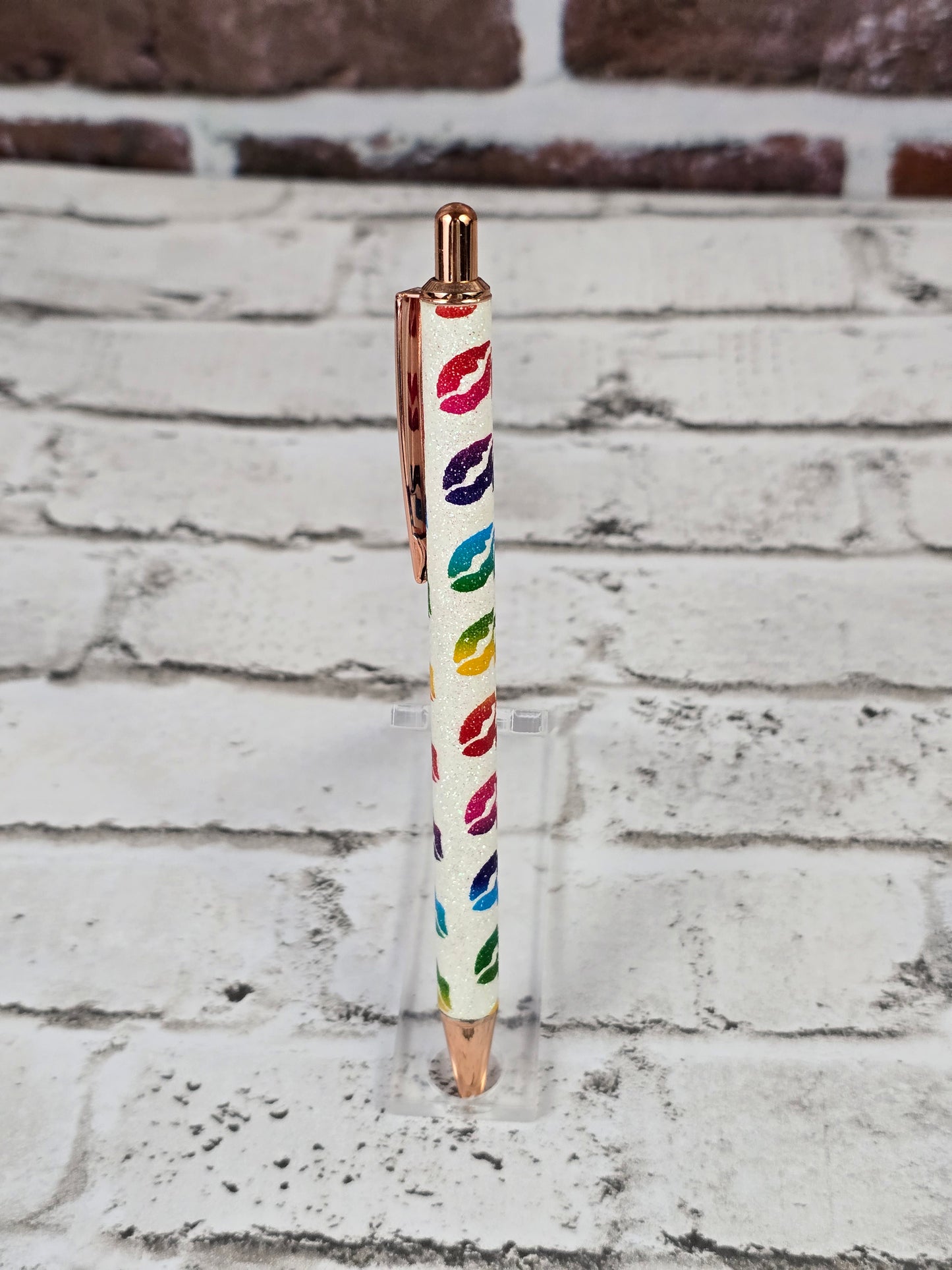 Lips Glitter Retractable Metal Pens - Multiple Options Available