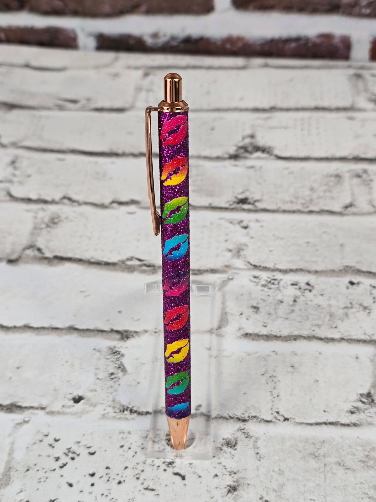 Lips Glitter Retractable Metal Pens - Multiple Options Available