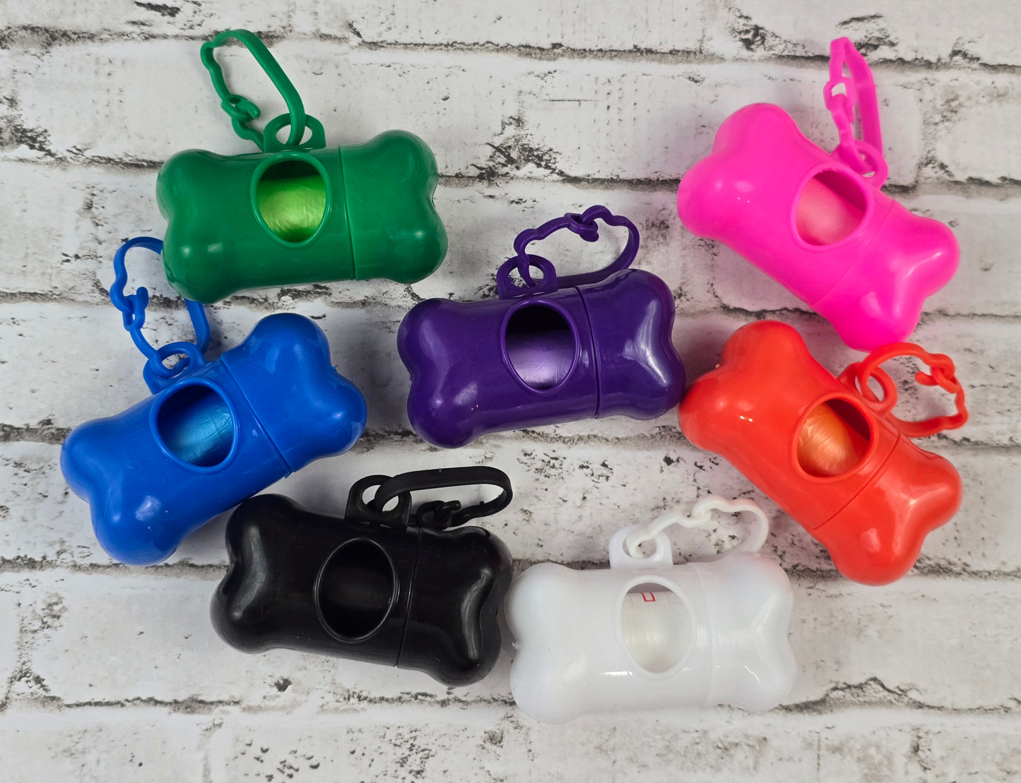 Bone‑Shaped Dog Waste Bag Dispenser – RANDOM Color Clip‑On Holder + Bags