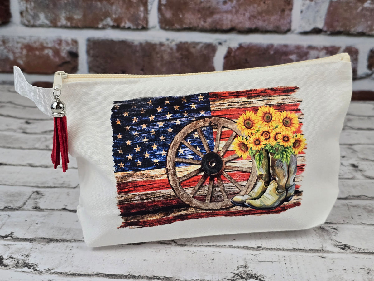 Western Country Themed Zipper Pouch Collection – Choose Your Design