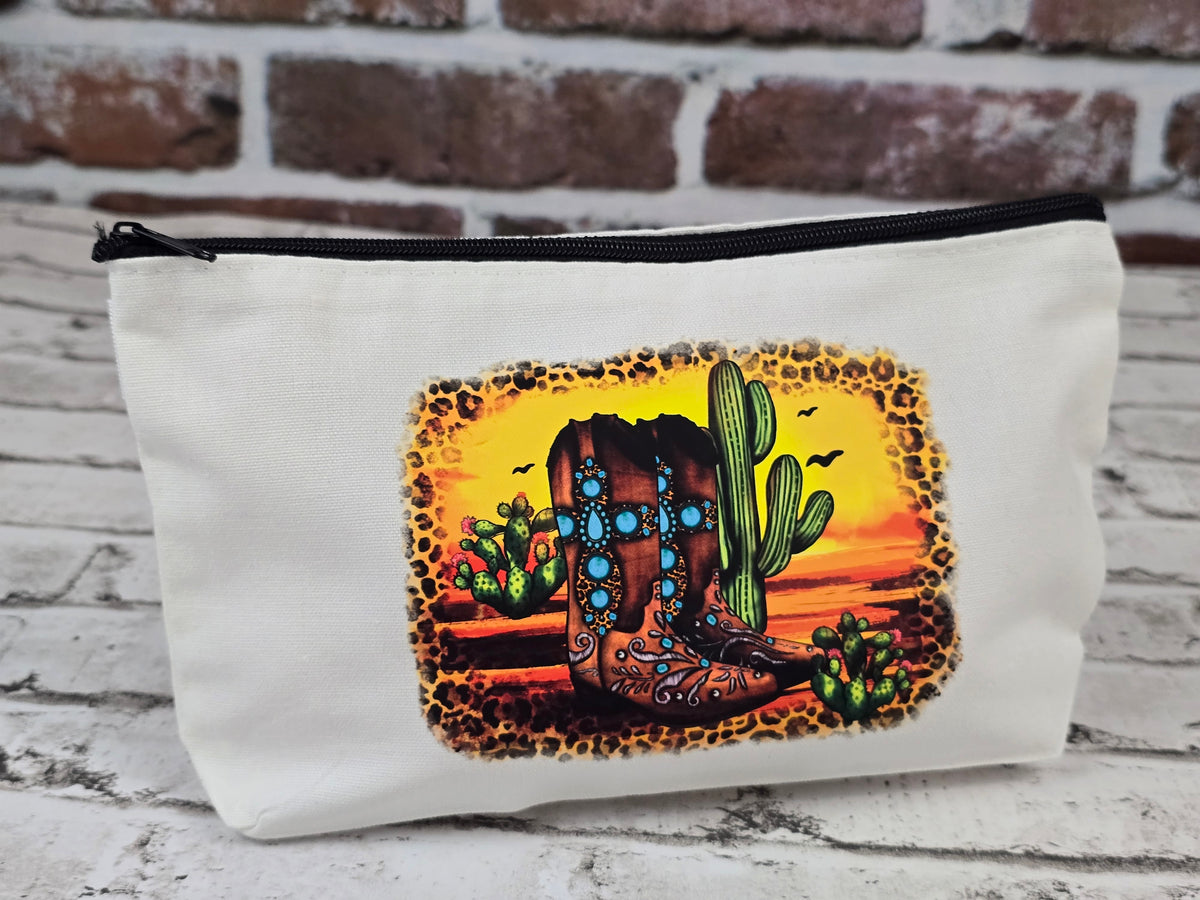 Western Country Themed Zipper Pouch Collection – Choose Your Design