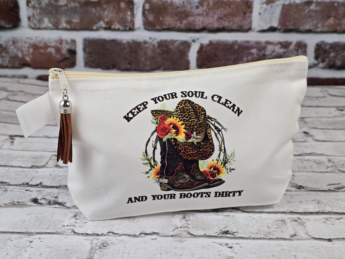 Western Country Themed Zipper Pouch Collection – Choose Your Design
