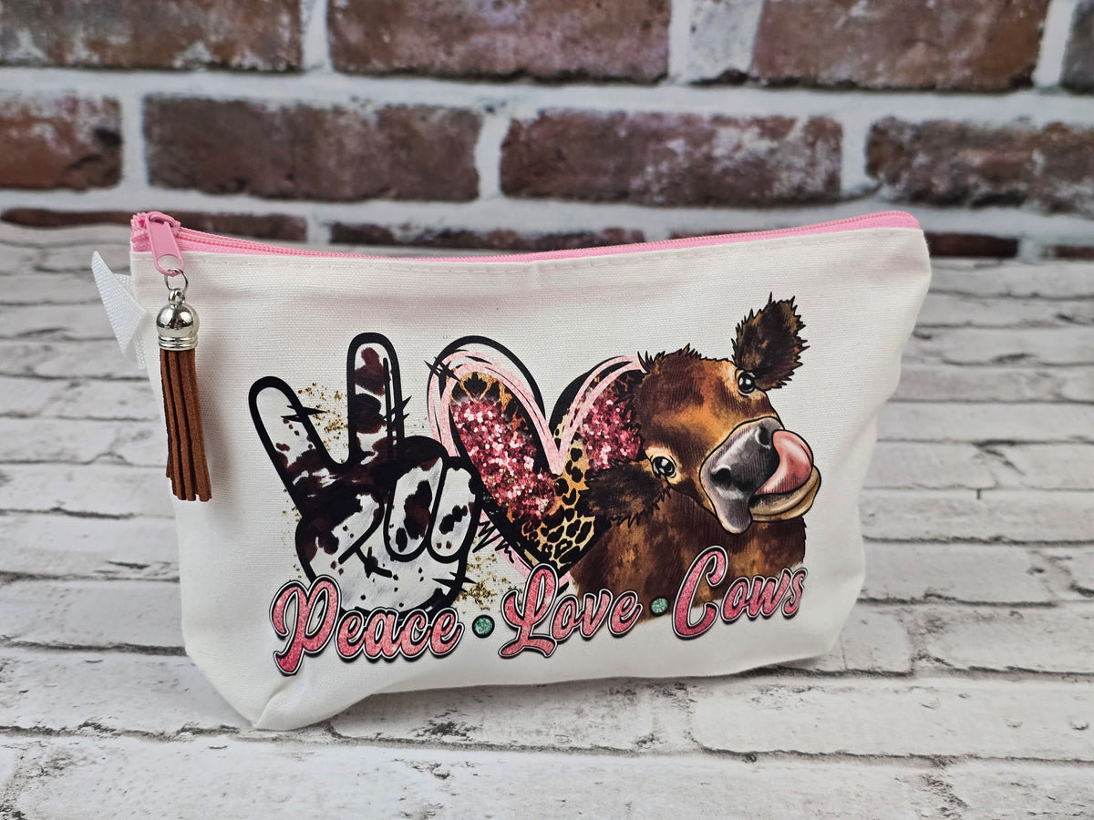Cow‑Themed Zipper Pouch Collection – Choose Your Design
