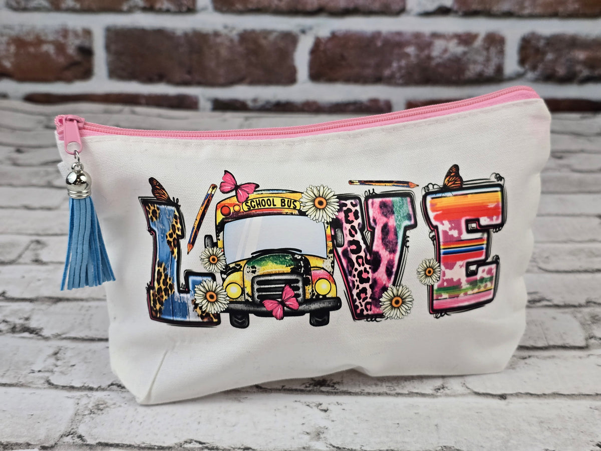 Teacher & Bus Driver Zipper Pouch Collection – Choose Your Design