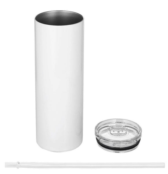 Sublimation Blank - 20 oz Gloss White Skinny Tumbler