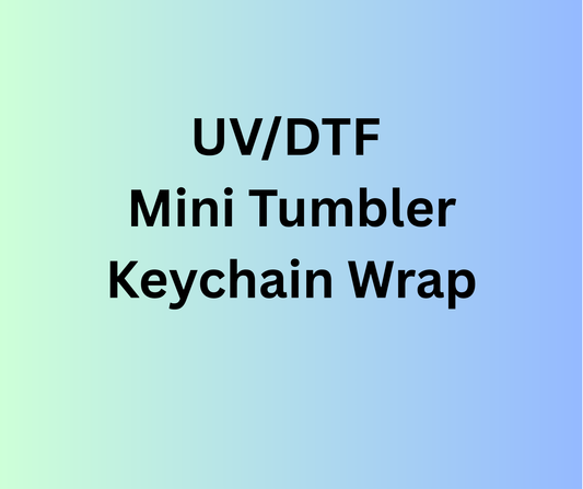 Mini Tumbler Keychain UV/DTF Wraps - Blue Alien & Girl - Multiple Designs Available