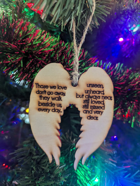 Memorial Angel Wings Ornament - "Those We Love"