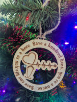 Nurse Appreciation Ornament - "Save a Life, You're a Hero"