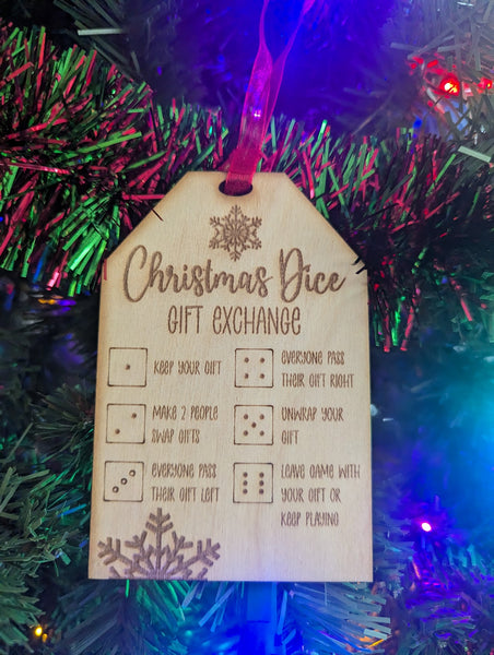 Christmas Dice Gift Exchange Game Ornament (Includes 1 Dice)