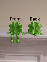 3D-Printed Sitting Clover Figurine with Dangling Legs