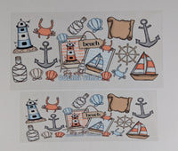 40 oz Ready to Apply UV DTF 2-piece wrap set - Cruise, Ocean Child, Sea Turtle - Multiple Designs Available