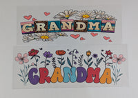 40 oz Ready to Apply UV DTF 2-piece wrap set - Grandma - Multiple Designs Available