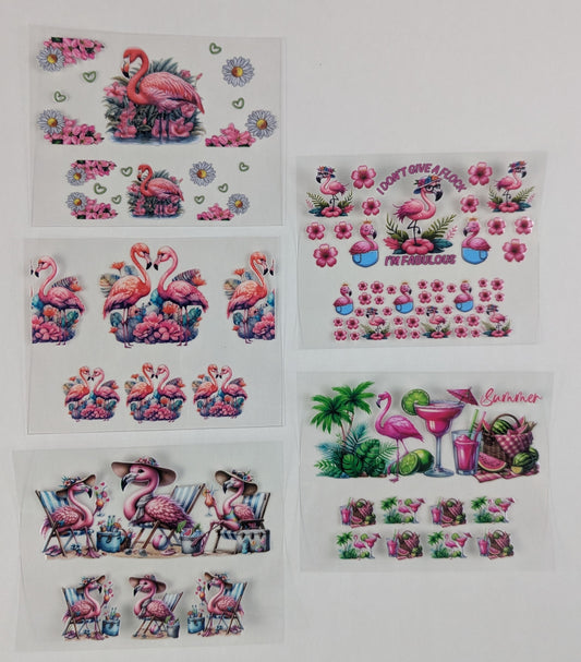 Mini Tumbler Keychain UV/DTF Wraps - Flamingo 1 - Multiple Designs Available