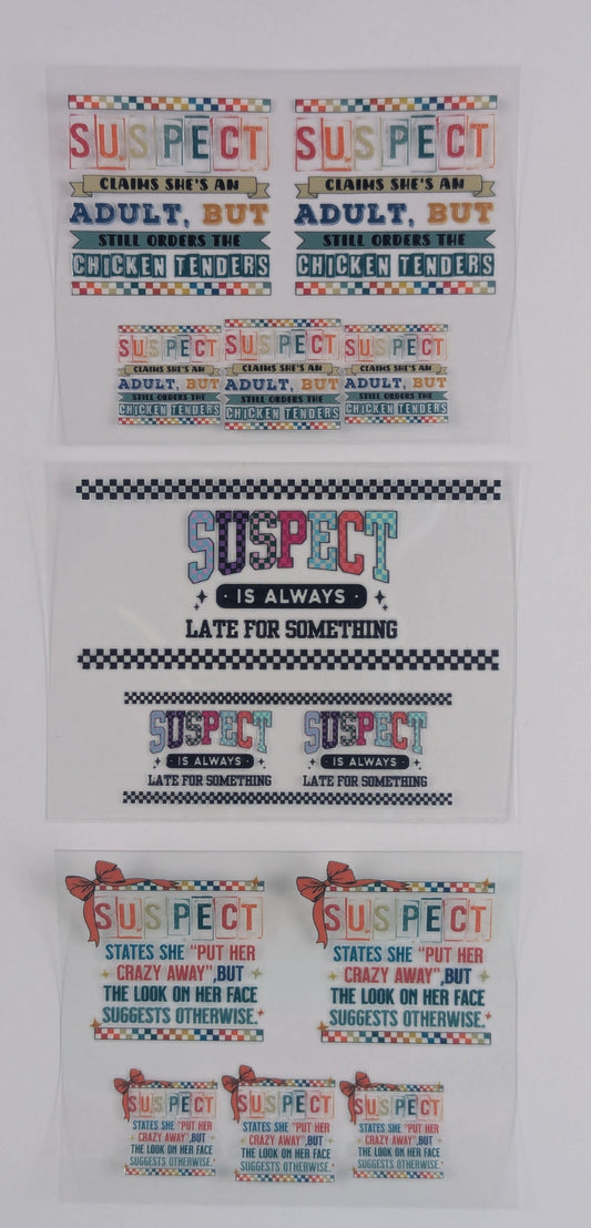 Mini Tumbler Keychain UV/DTF Wraps - Suspect - Multiple Designs Available