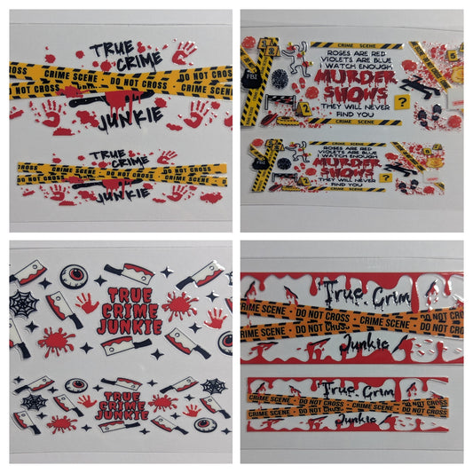 Mini Tumbler Keychain UV/DTF Wraps - True Crime - Multiple Designs Available