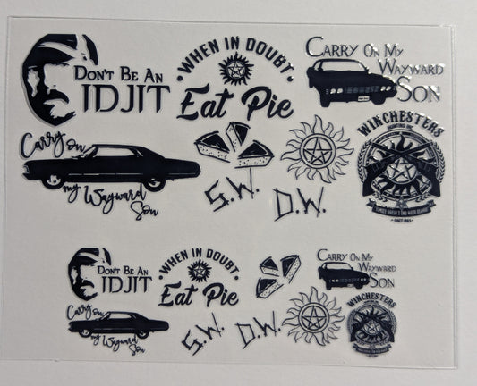 Mini Tumbler Keychain UV/DTF Wraps - Supernatural - Multiple Designs Available