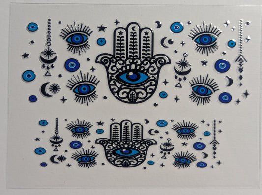 Mini Tumbler Keychain UV/DTF Wraps - Evil Eye