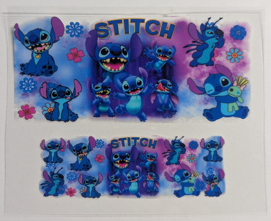 Mini Tumbler Keychain UV/DTF Wraps - Blue Alien 2 - Multiple Designs Available