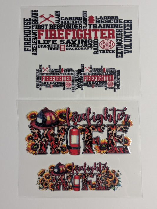 Mini Tumbler Keychain UV/DTF Wraps - Firefighter - Multiple Designs Available