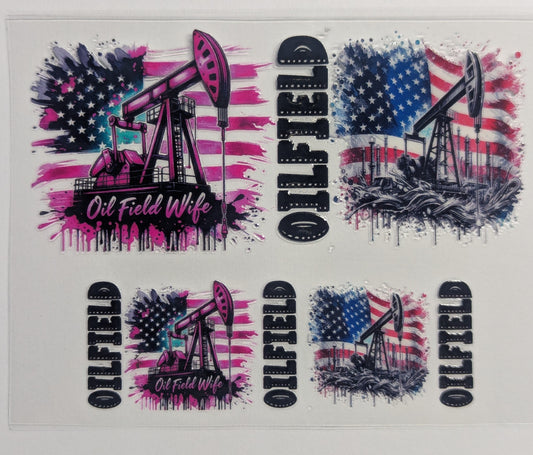 Mini Tumbler Keychain UV/DTF Wraps - Oil Field Wife