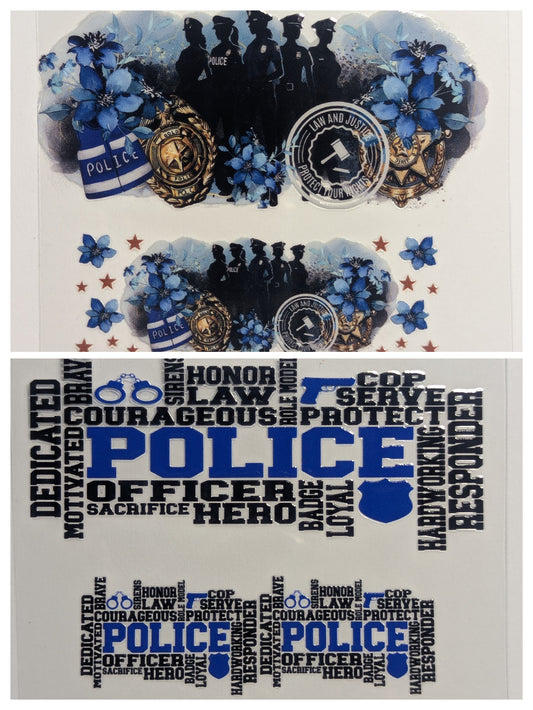 Mini Tumbler Keychain UV/DTF Wraps - Police Officer - Multiple Designs Available