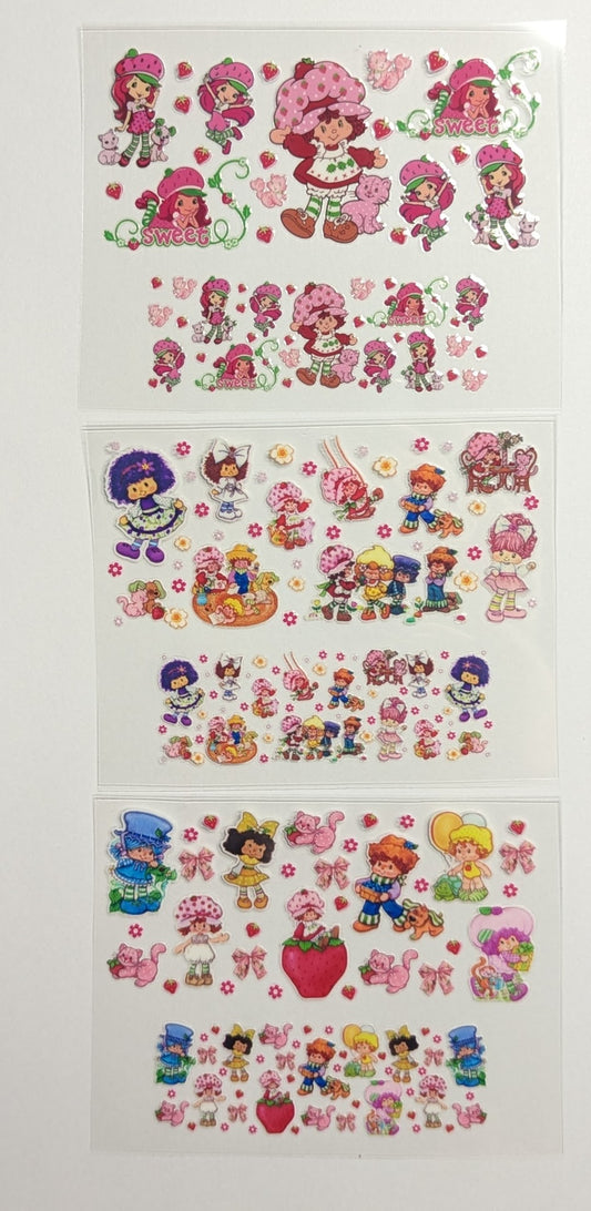 Mini Tumbler Keychain UV/DTF Wraps - Strawberry Girl 2 - Multiple Designs Available