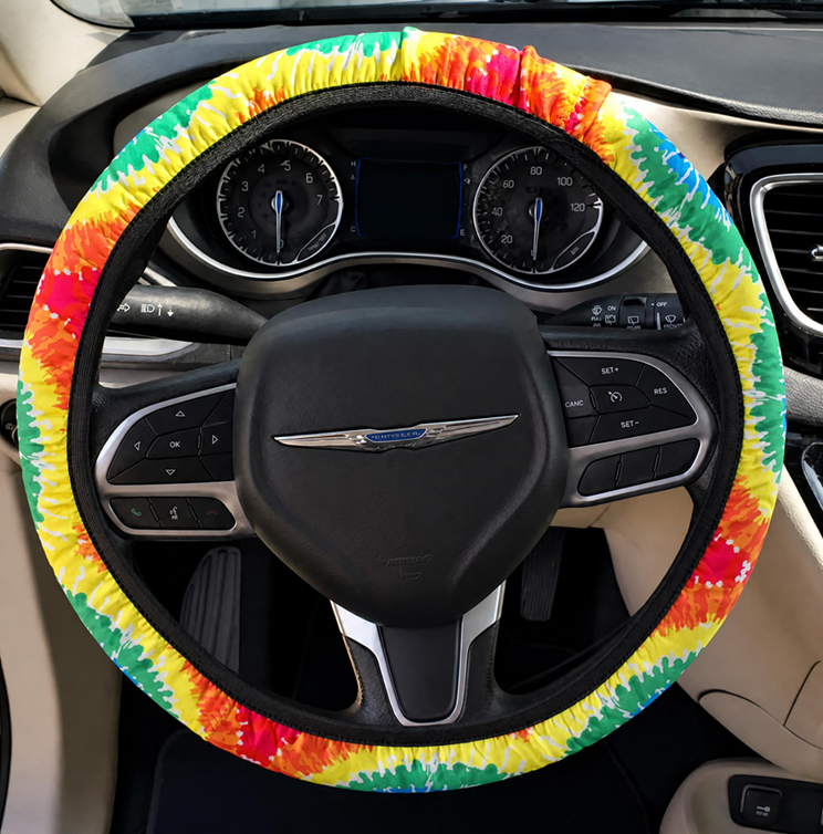 Steering Wheel Cover – Buffalo Plaid or Tie Dye
