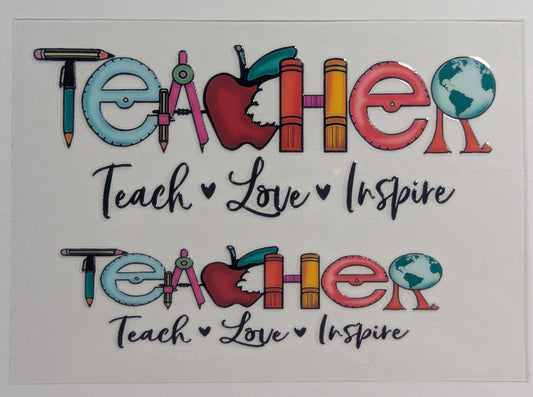 Mini Tumbler Keychain UV/DTF Wraps - Teacher 2 - Multiple Designs Available