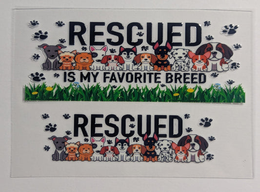 Mini Tumbler Keychain UV/DTF Wraps - Rescued Dogs