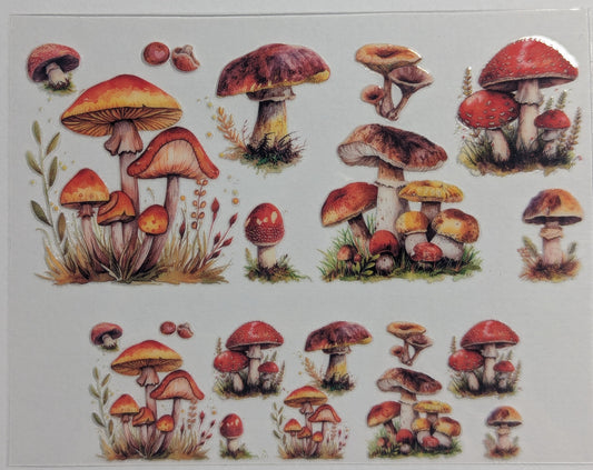 Mini Tumbler Keychain UV/DTF Wraps - Mushrooms