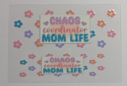 Mini Tumbler Keychain UV/DTF Wraps - Chaos Coordinator Mom Life
