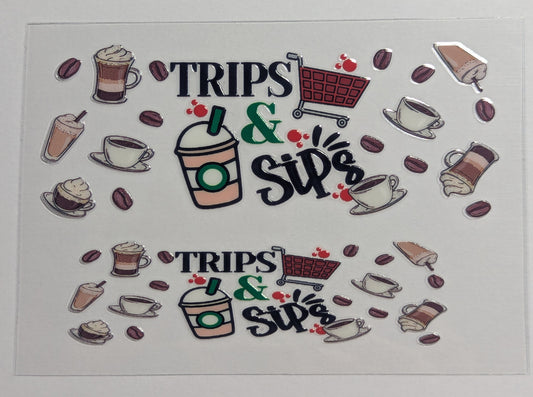 Mini Tumbler Keychain UV/DTF Wraps - Trips & Sips
