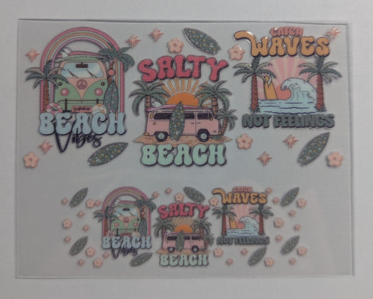 Mini Tumbler Keychain UV/DTF Wraps - Beach Vibes
