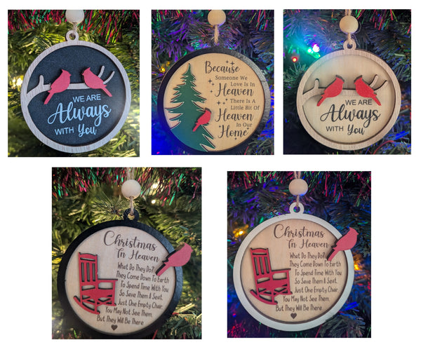 Memorial Christmas Ornaments - Multiple Designs Available