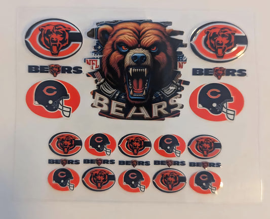 Mini Tumbler Keychain UV/DTF Wraps - Football 7