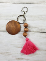 Wood Bead Tassel Keychain - Multiple Designs Available