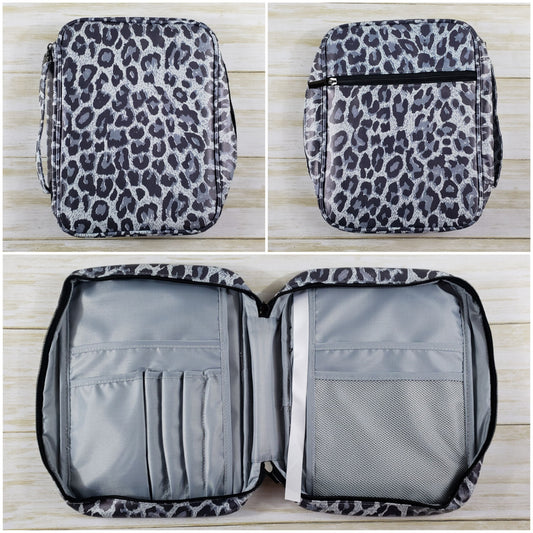 Bible or Book Holder with Zipper Closure, Handle, and Multiple Pockets – Various Prints Available